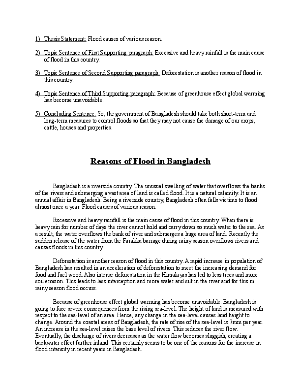 Floods in Bangladesh Composition